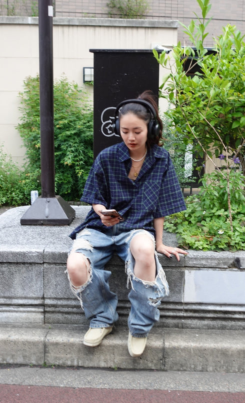 オーバークラッシュデニム